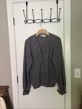 Heritage Gray Button-Front V-Neck Cardigan